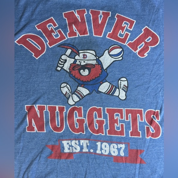 NBA Denver Nuggets Kids Vintage Look Soft Blue Tee {8} - Picture 3 of 3